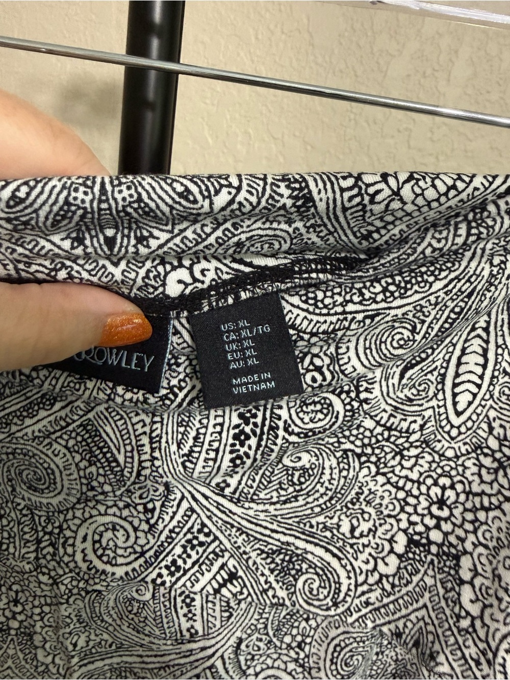 Cynthia Rowley Gray Paisley Fold-Over Waist Maxi Skirt - Picture 4 of 9